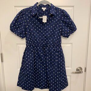 J. Crew Navy Polka Dot Mini Dress - NWT
